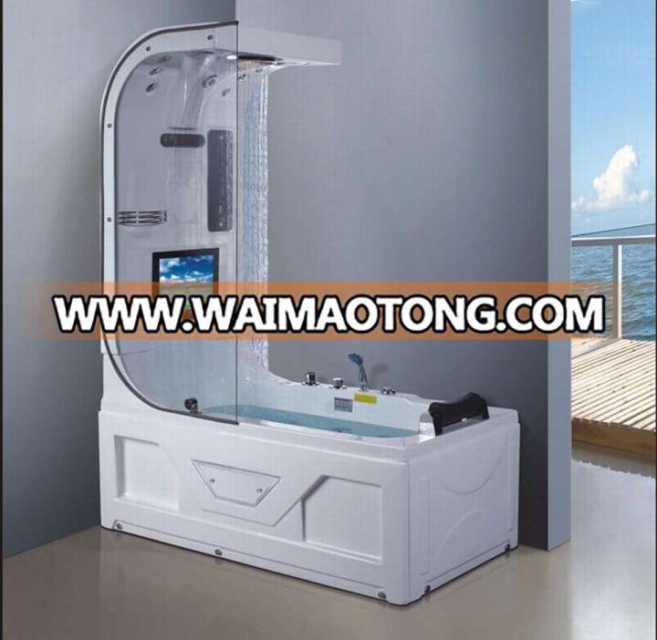 1600mm Rectangle Corner Massage Bathtub SPA with Ce RoHS and Standing Shower (AT-0731)