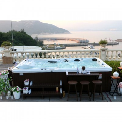 Outdoor Big Deluxe 10 Person Whirlpool Massage Hot Tub Party Spa